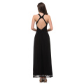 2015 Grace Karin Style d&#39;été Maxi Robes de soirée Long Body con Noir Rouge Robe longue femme CL5707-1 #